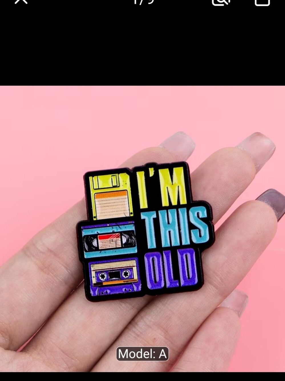 Retro "I'm This Old" Enamel Pin - Colorful Vintage Electronics